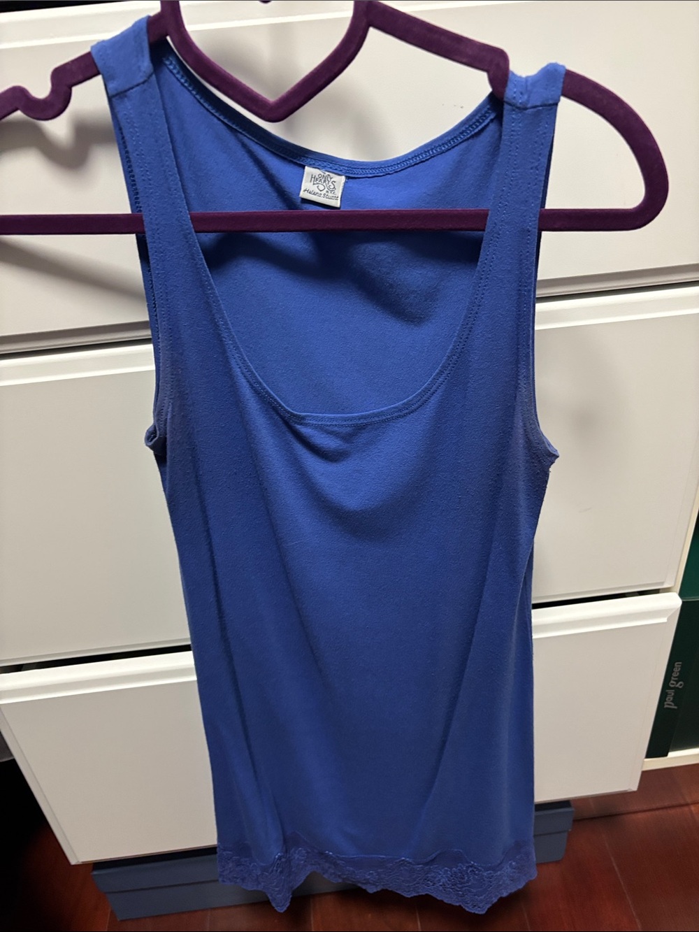 Only Hearts Royal Blue Lace-Hem Tank long